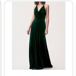 Jenny Yoo long velvet dress - emerald